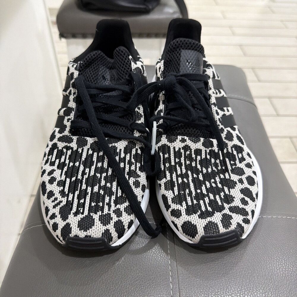 Adidas Originals Swift Run Leopard Black White Womens Running Shoes Sz9